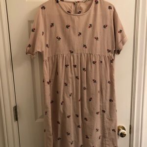 pink embroidered dress